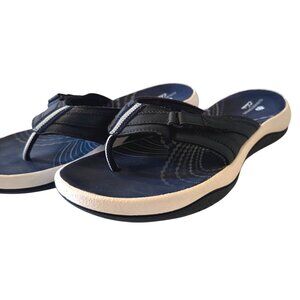Clark’s Cloud Stepper Size 8 Navy Adjustable Sandal Flip Flop NWOB